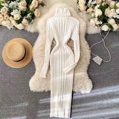 Macy Woolen Bodycon Dress - styled flat-lay shot, white - Miss Mosa By Akanksha
