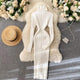 Macy Woolen Bodycon Dress - styled flat-lay shot, white - Miss Mosa By Akanksha