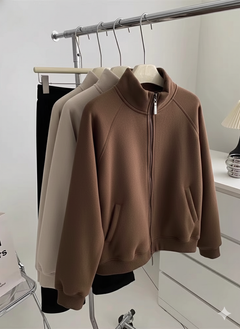 Maddele Premium Fleece Jacket - hanging shot, brown - Miss Mosa By Akanksha