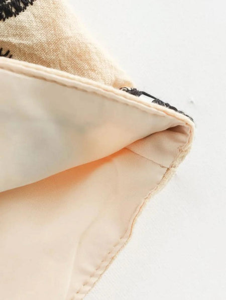 Maiko Halterneck Summer Top In Beige - close-up of fabric edge detail - Miss Mosa By Akanksha