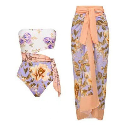 Maillot Swimsuit With Sarong In Multicolor