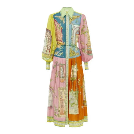 Maisto Printed Summer Maxi Dress In Multicolour - flat-lay product shot - Miss Mosa By Akanksha
