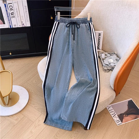 Maistro Knitted Soft Denim Co-ord Set - styled flat-lay shot, blue - Miss Mosa By Akanksha