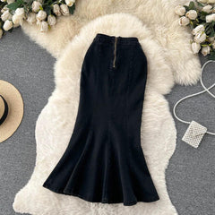 Malibu Maxi Statement Skirt - styled flat-lay shot, black - Miss Mosa By Akanksha