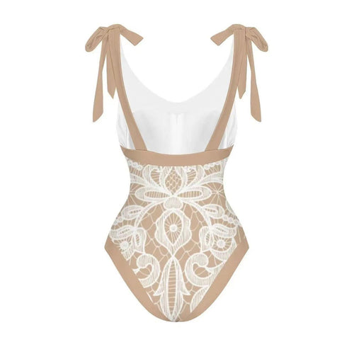 Malibu Swimsuit With Sarong In Beige