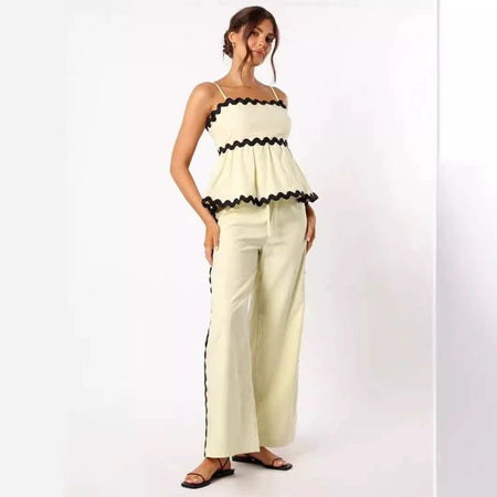 Mane Summer 2 Pc Coord Set - full-length shot on model, white - Miss Mosa By Akanksha