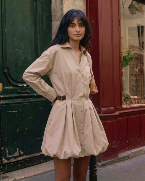 Manon Belted Shirt Mini Dress