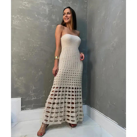 Buy Marbella Soft Knit Crochet Dress Online In India