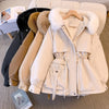 Margot Warm Fleece Lined Parka Jacket - flat-lay shot of colour options, beige - Miss Mosa By Akanksha