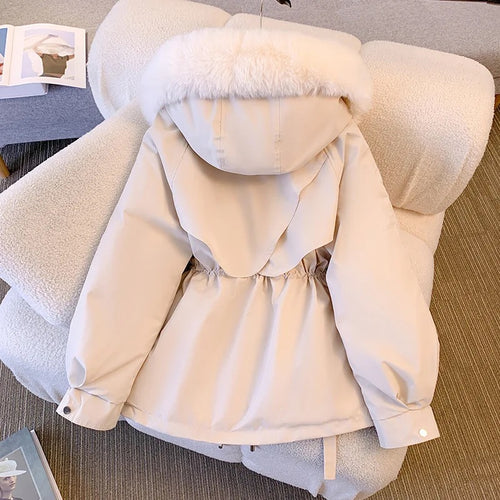Margot Warm Fleece Lined Parka Jacket In Dark Brown