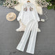 Maria Embroidered Set of Top and Pants - styled flat-lay shot, white - Miss Mosa By Akanksha