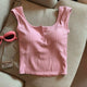Maria Tank Tops with Inbuilt Bra - styled flat-lay shot, pink - Miss Mosa By Akanksha