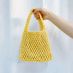 Mariam Cute Holiday Jute Bags - product shot, yellow - Miss Mosa By Akanksha