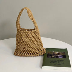 Mariam Cute Holiday Jute Bags - flat-lay product shot, beige - Miss Mosa By Akanksha