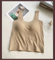 Mariam Tank Tops with Inbuilt Bra - flat-lay product shot, beige - Miss Mosa By Akanksha