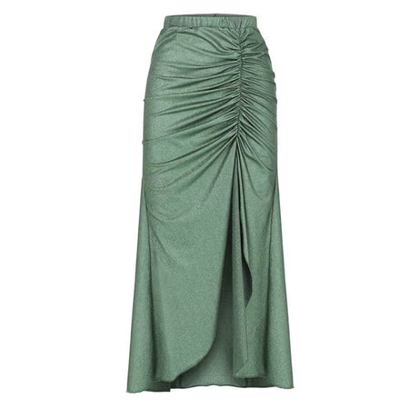 Marie Luxe Swimsuit With Skirt In Green - product shot - Miss Mosa By Akanksha