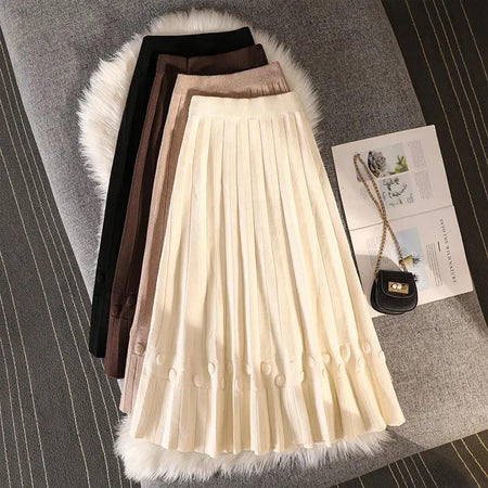 Marko Statement Woolen Skirt - multicolour flat-lay shot, cream - Miss Mosa By Akanksha