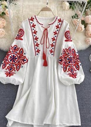 Marley Embroidered Summer Dress - flat-lay product shot, white - Miss Mosa By Akanksha
