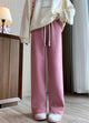 Marley Wide Leg Fleece Pants - front shot on model, pink - Miss Mosa By Akanksha