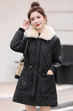 Marquesa Fur Woolen Jacket - three-quarter front shot, black - Miss Mosa By Akanksha