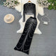 Martha Luxe Party 2 Piece Set - styled flat-lay shot, black - Miss Mosa By Akanksha