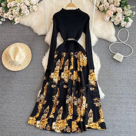 Mary A-Line Woolen Dress In Black - styled flat-lay shot, black - Miss Mosa By Akanksha