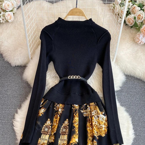 Mary A-Line Woolen Dress In Black