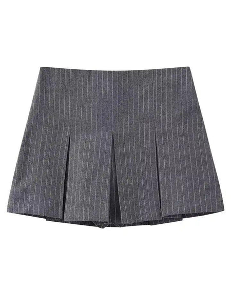 Maseo Statement Skorts - front shot on hanger, grey - Miss Mosa By Akanksha
