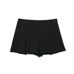 Maseo Statement Skorts - front shot on hanger, black - Miss Mosa By Akanksha