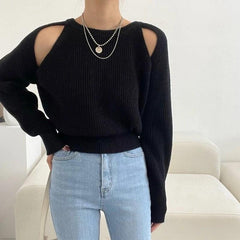 Matilda Statement Sweaters - front shot on model, black - Miss Mosa By Akanksha