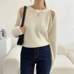 Matilda Statement Sweaters - front shot on model, cream - Miss Mosa By Akanksha