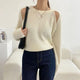Matilda Statement Sweaters - front shot on model, cream - Miss Mosa By Akanksha