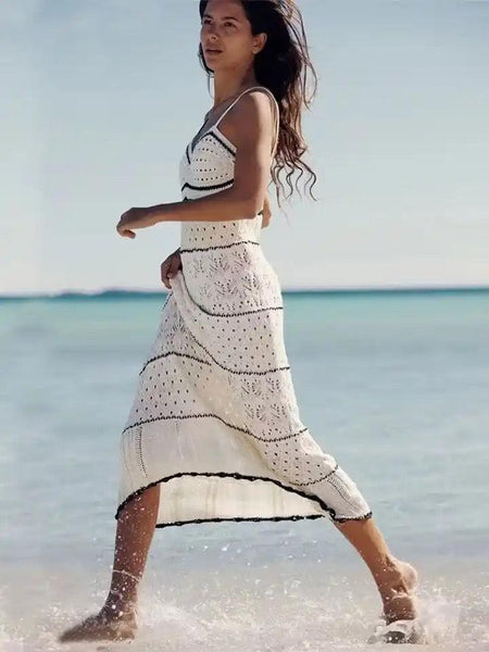 Matsel Luxe Soft Knit Dress In White - side shot on model, cream - Miss Mosa By Akanksha