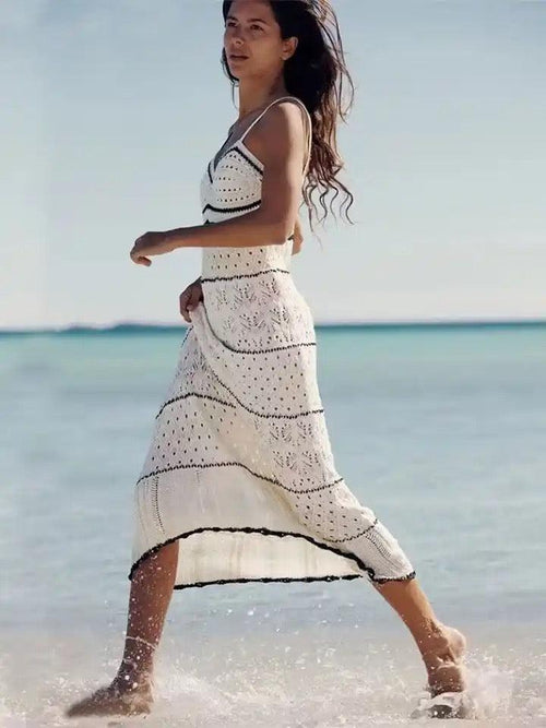 Matsel Luxe Soft Knit Dress In White