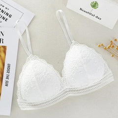 Matsely Lace Bralette - flat-lay product shot, white - Miss Mosa By Akanksha