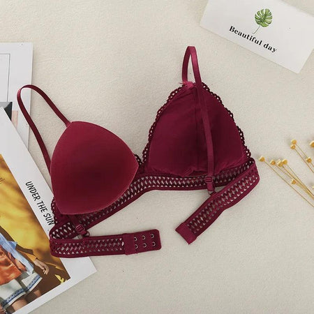 Matsely Lace Bralette - flat-lay product shot, red - Miss Mosa By Akanksha