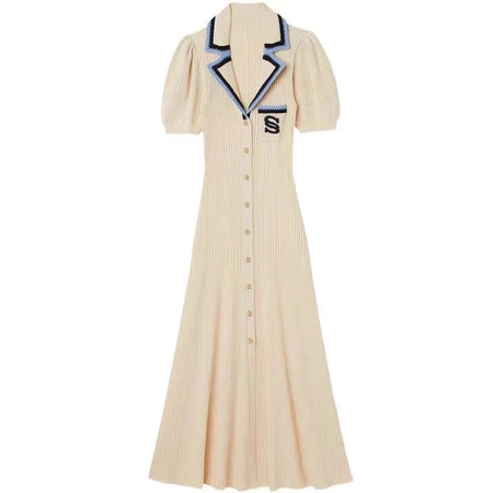 Mave Soft Knit Dress in Beige - flat-lay product shot, beige - Miss Mosa By Akanksha