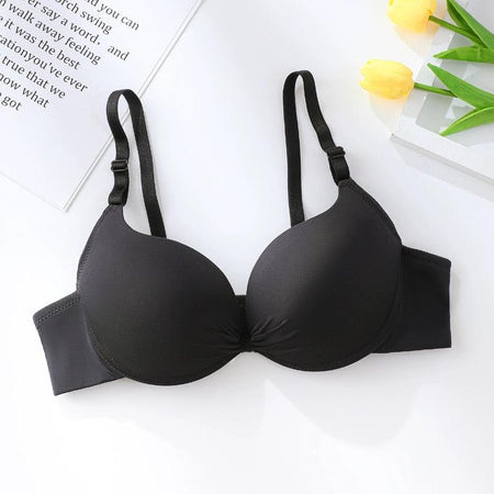 May Seamless Bralettes - flat-lay product shot, black - Miss Mosa By Akanksha