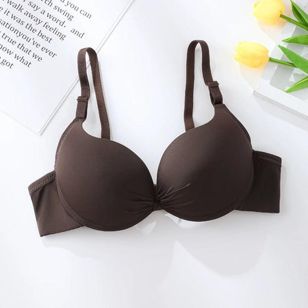 May Seamless Bralettes - flat-lay product shot, brown - Miss Mosa By Akanksha
