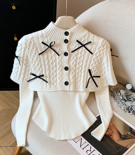 Mayles Luxe Winter 3 Pc Coord Set - flat-lay product shot, cream - Miss Mosa By Akanksha