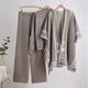 Melvin Luxe Winter Coord Set With Cape - flat-lay product shot on hangers, grey - Miss Mosa By Akanksha