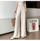 Meraki Wide Leg High Waist Pants - front shot on model, beige - Miss Mosa By Akanksha