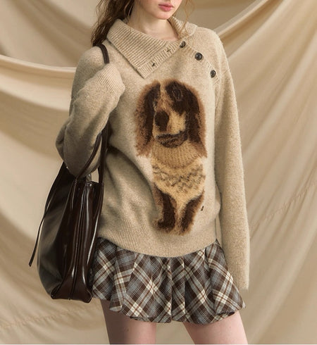 Merve Boo Fur Sweater - front shot on model, charcoal grey - Miss Mosa By Akanksha