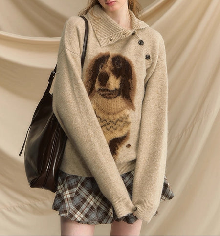Merve Boo Fur Sweater - front shot on model, off-white - Miss Mosa By Akanksha