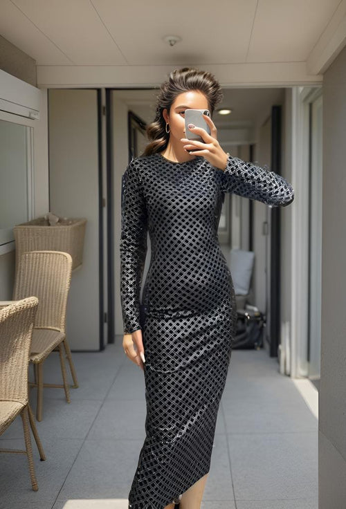 Miami Bodycon Evening Dress In Black