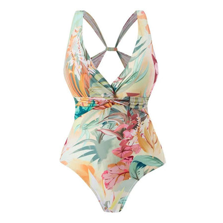 Milly Bikini with Sarong In Multicolour - flat-lay product shot, multicolour - Miss Mosa By Akanksha