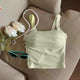 Mimi Seamless Tank Tops with Inbuilt Bra - flat-lay product shot, green - Miss Mosa By Akanksha