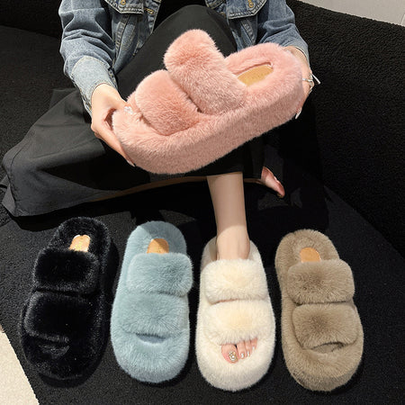 Mindy Cute Fur Slipper - product shot, pink - Miss Mosa By Akanksha