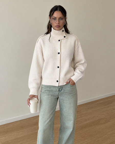 Berkley Soft High Neck Cardigan