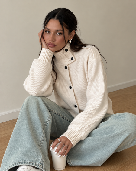 Berkley Soft High Neck Cardigan